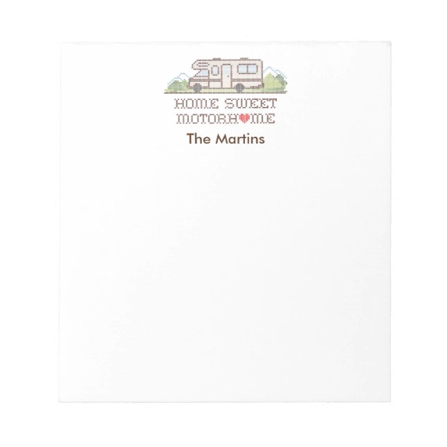 Bloc de notas para el hogar de Sweet Motor Home (Frente)