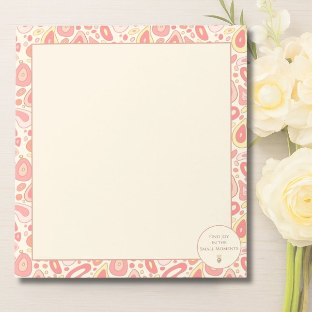 Bloc de notas para encontrar la alegría en los peq (Find Joy in the Small Moments Notepad | Abstract Pastel Stationery)