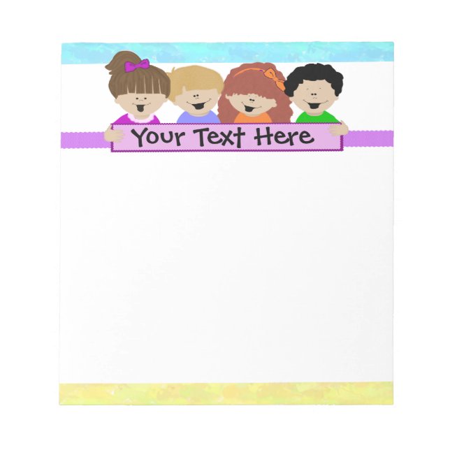Bloc de notas para guardería de niños lindos (Frente)