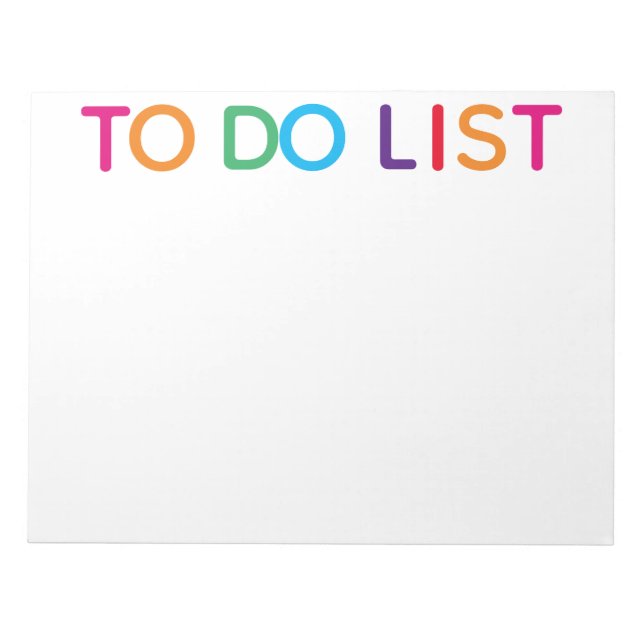 Bloc De Notas Para hacer la lista de bloques multicolor brillant (Frente)