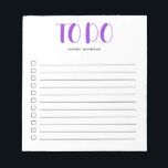 Bloc De Notas Para hacer la lista Negrita Script Purple Notepad<br><div class="desc">Lista de tareas sencillas con su nombre y guión en negrita.</div>