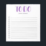 Bloc De Notas Para hacer la lista Negrita Script Purple Notepad<br><div class="desc">Lista de tareas sencillas con su nombre y guión en negrita.</div>
