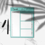 Bloc De Notas Para hacer una lista de recordatorios de planifica<br><div class="desc">Nombre personalizado Planificador diario con el que hacer lista,  notas,  cosas importantes que hacer,  y fecha y prioridad máxima. Muy funcional y aumenta la productividad. Es de diseño minimalista y moderno,  elegante y sencillo.</div>