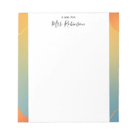 Bloc de notas para maestros con marco de color ele