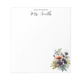 Bloc de notas para maestros floral dulce multicolo