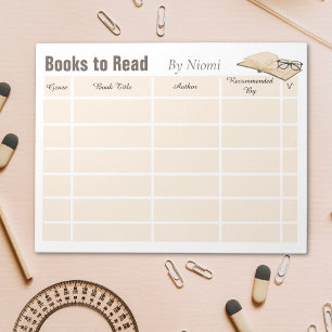 Bloc de notas para niños de seguimiento de libros