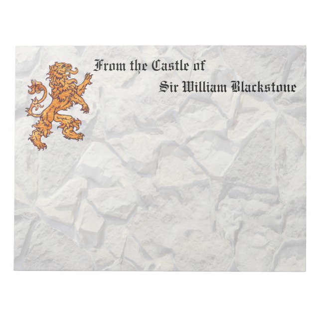 Bloc De Notas Pared de piedra de león heráldica (Frente)