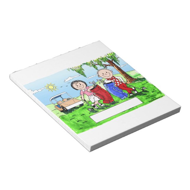 Bloc De Notas Pareja de golf - Personalizado personalizado (Lado Derecho)