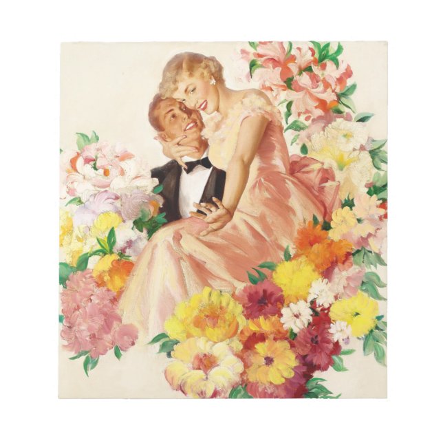 Bloc De Notas Pareja romántica vintage (Frente)