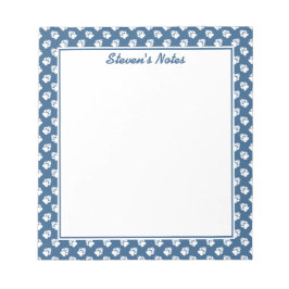 Bloc De Notas Parejas Blancas Sobre Azul Con Texto Personalizado