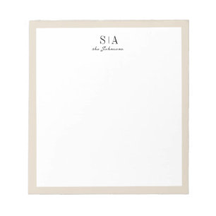 Bloc De Notas Parejas mínimas monograma personalizado Stationery