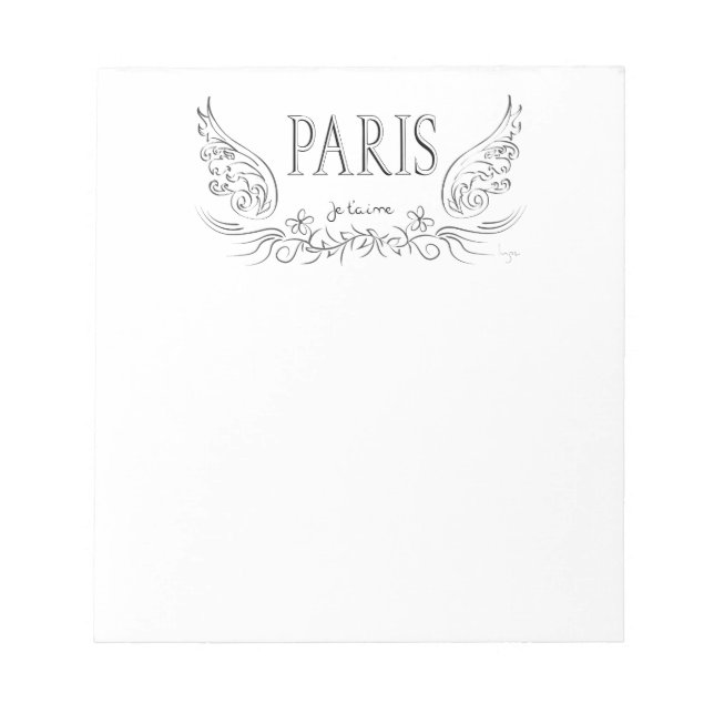Bloc De Notas PARIS Je t'aime (te amo) (Frente)