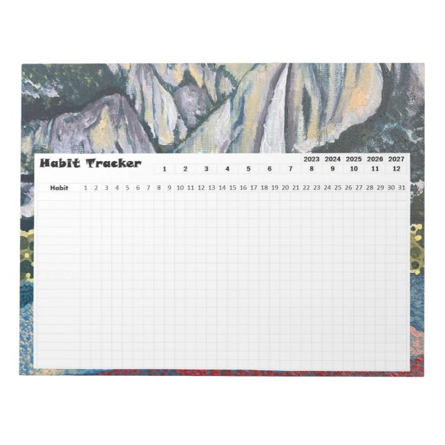 Bloc De Notas Parque nacional Habit Tracker Yosemite (Frente)