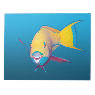 Bloc De Notas ¡Parrofish Cierre! Fondo azul gradiente