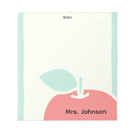 Bloc De Notas Pastel Apple Brush Frame Teacher Notepad
