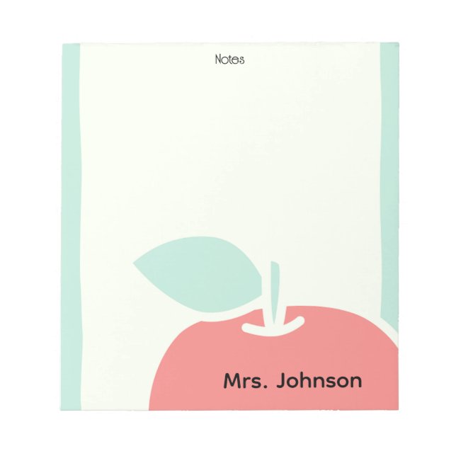Bloc De Notas Pastel Apple Brush Frame Teacher Notepad (Frente)