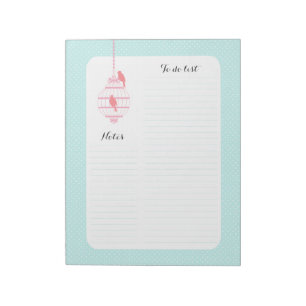 Bloc De Notas Pastel Birdcage
