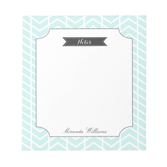 Bloc De Notas Pastel Blue Chevron (Frente)
