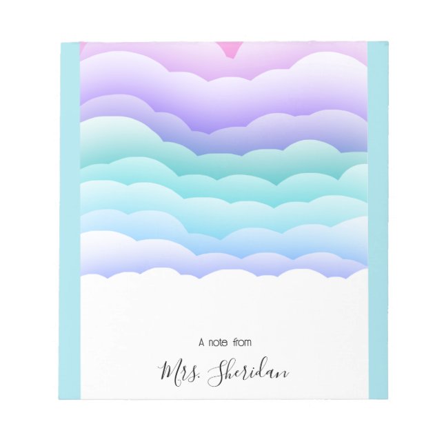 Bloc De Notas Pastel colors, Cute Sky Teacher Notepad (Frente)