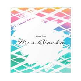 Bloc De Notas Pastel Colors Grid Rainbow Teacher Notepad