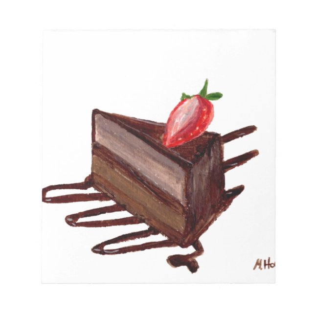 Bloc De Notas Pastel de chocolate comida acuarela panadería dulc (Frente)