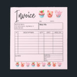 Bloc De Notas Pastel de pastelería de recibos de factura de pana<br><div class="desc">Panadería Factura Formulario de Venta Billete Pastel de repostería Cobertura</div>