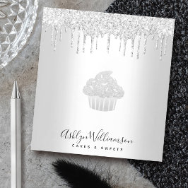 Bloc De Notas Pastel de pastelería Purpurina de Plata Chef