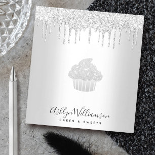 Bloc De Notas Pastel de pastelería Purpurina de Plata Chef