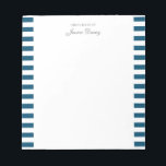 Bloc De Notas Pastel Elegante Guión Clásico Gran Ideas Hogar<br><div class="desc">Personalizado clásico elegante y señuelo estético de color pastel para él o ella. Con un dicho "Grandes ideas de". Clásicas rayas de color azul en un tablero blanco,  moderno y útil.</div>