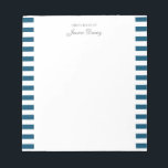 Bloc De Notas Pastel Elegante Guión Clásico Gran Ideas Hogar<br><div class="desc">Personalizado clásico elegante y señuelo estético de color pastel para él o ella. Con un dicho "Grandes ideas de". Clásicas rayas de color azul en un tablero blanco,  moderno y útil.</div>