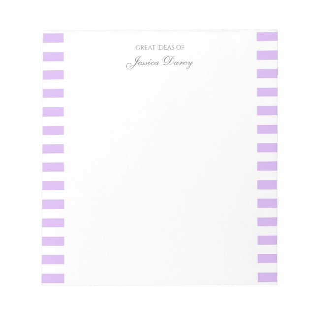 Bloc De Notas Pastel Elegante Guión Clásico Grandes Ideas Femini (Frente)