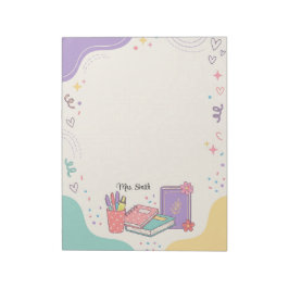Bloc de notas pastel estético personalizado para m