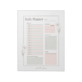 Bloc De Notas Pastel Floral Daily Planner