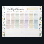 Bloc De Notas Pastel floral suave y lúdico<br><div class="desc">Obtén este lindo bloc de notas semanal de planificador en colores pastel y juguetones garabatos de los días con un brillante patrón floral como fondo. Perfecto como regalo para amigos,  niños,  seres queridos y colegas.</div>