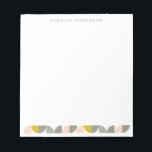Bloc De Notas Pastel geométrico Minimalista personalizado<br><div class="desc">Bloc de notas personalizado Minimalista de papel geométrico personalizado</div>