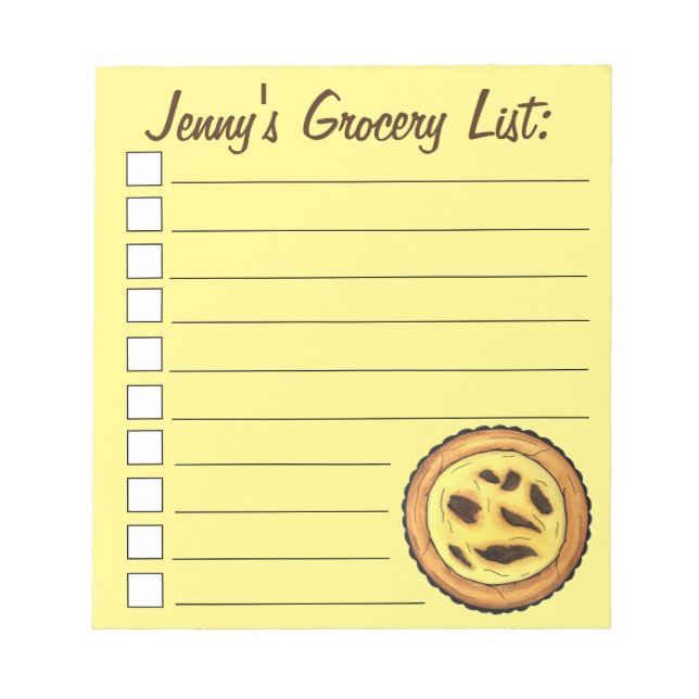 Bloc De Notas Pastel Pastéis de Nata (Frente)