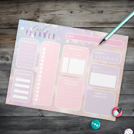 Bloc De Notas Pastel Pink Girly Cute Daily Planner