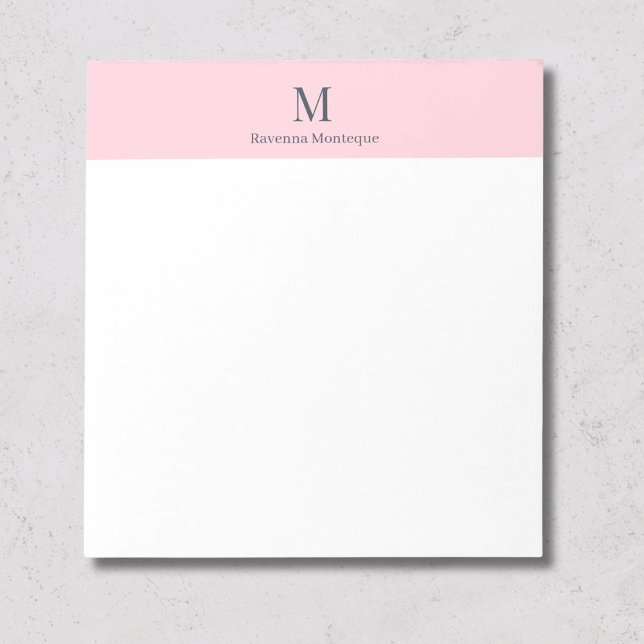 Bloc De Notas Pastel Pink Minimal Personalized Name (Subido por el creador)