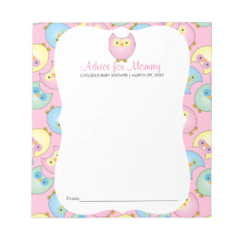 Bloc De Notas Pastel Pink Owl Baby Shower - Consejos
