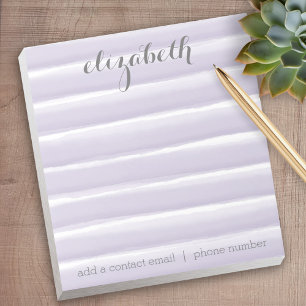 Bloc De Notas Pastel Purple & Grey Stripes Suite para mujeres