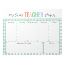 Bloc De Notas Pastel Rainbow Weekly Teacher Planner