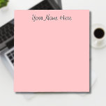 Bloc De Notas Pastel Rosa regalos únicos de profesores personali<br><div class="desc">Bloc de notas Subió Verde Simple, Único, Limpio Personalizado. Texto de escritura a mano informal. Plantilla de Bloc de notas. Añade tu nombre, apellido, letras iniciales. Personalice el producto para su personalizado. Haga clic en el botón "Personalizar It" para cambiar el color de fondo, los estilos de fuente y el...</div>