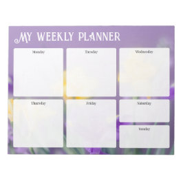 Bloc De Notas Pastel spring, floral Weekly Planner