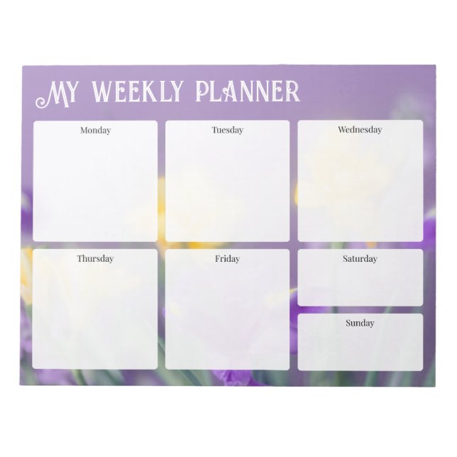 Bloc De Notas Pastel spring, floral Weekly Planner (Frente)