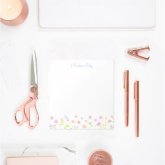 Bloc De Notas Pastel Wildflower Personalized Blue Notepad