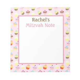 Bloc De Notas Pasteles rosas Mitzvah Nota Chicas Notepad