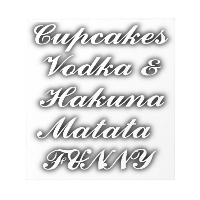 Bloc De Notas Pasteles Vodka Hakuna Matata FUNNY (Frente)
