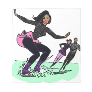 Bloc De Notas patinador de figuras negras