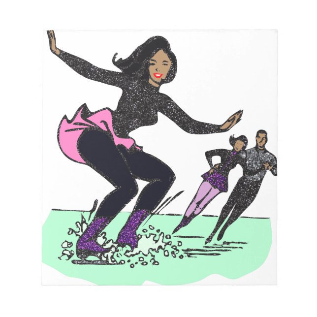 Bloc De Notas patinador de figuras negras (Frente)