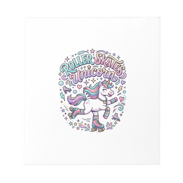 Bloc De Notas Patines Unicornio Gráficos de Estilo Retro de Unic (Frente)